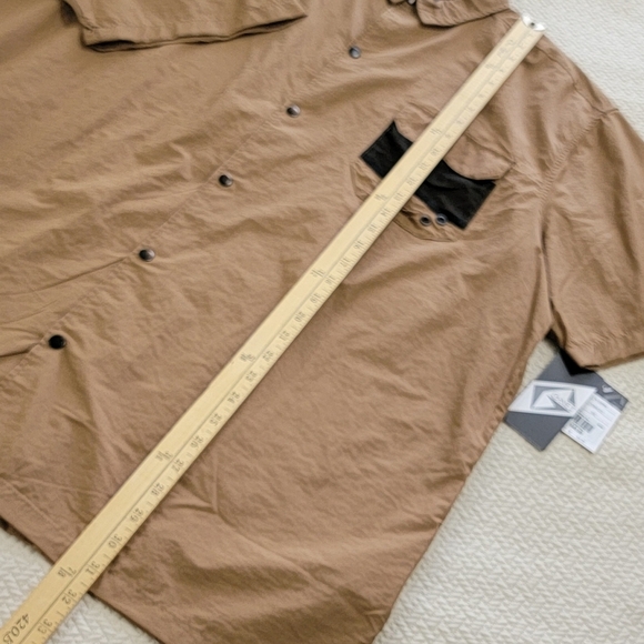 G-Net Short Sleeve Snap Button Shirt Black Mesh Pocket Mens Size XXL Performance - Picture 7 of 16